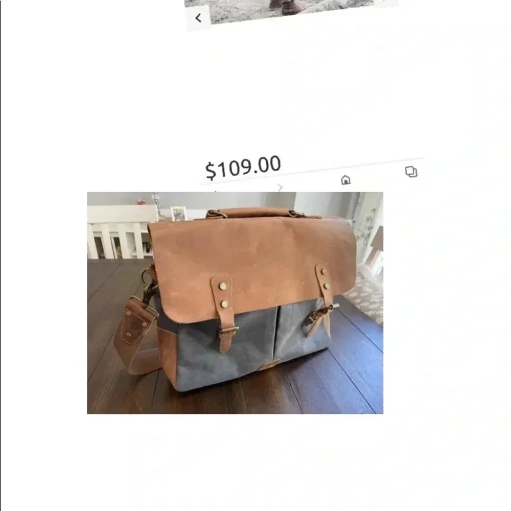 Woven canvas messenger bag
